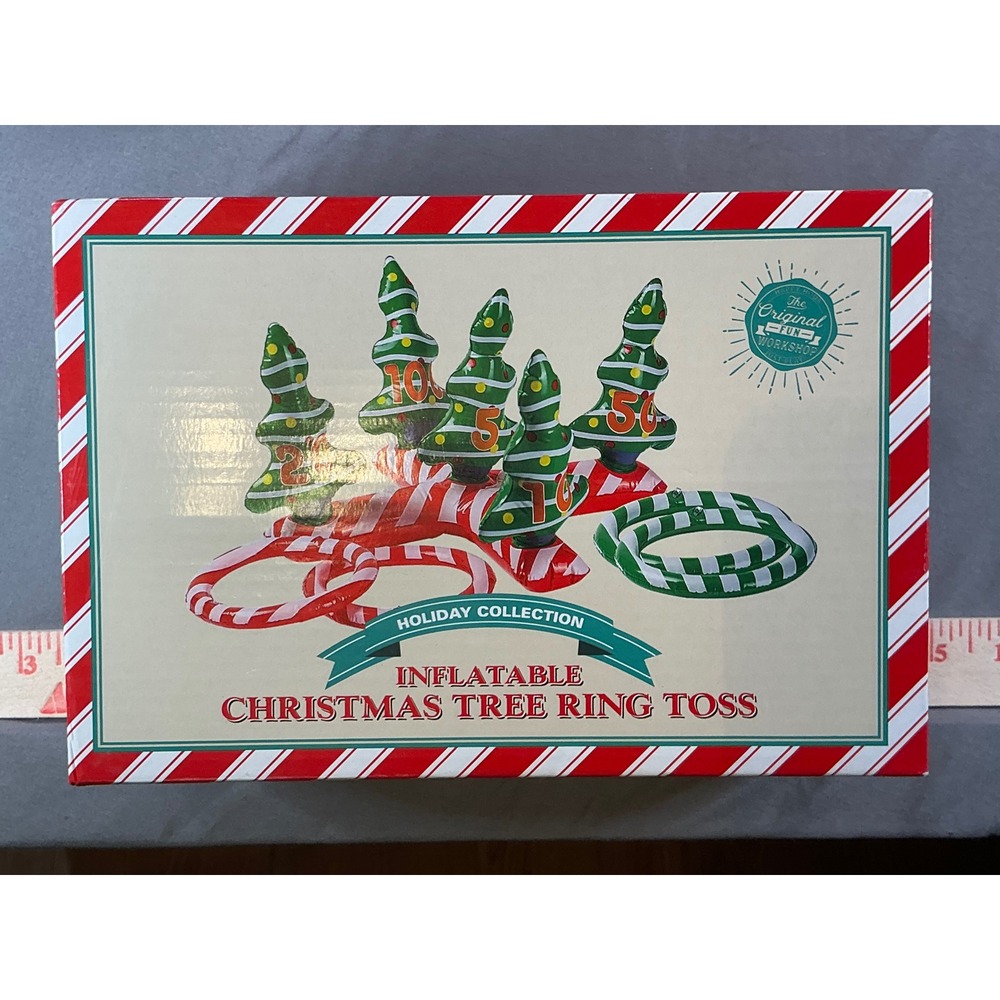 New Original Fun Workshop Inflatable Christmas Tree Ring Toss Holiday Game